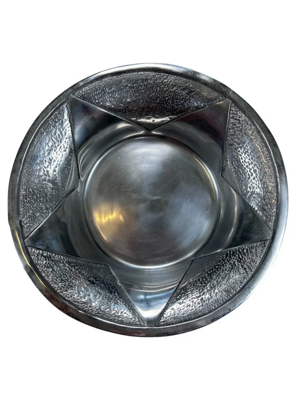 Vintage Aluminum Silver Star Bowl Serving Party Holiday Dining Patriotic